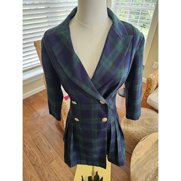 Alexia Ardmor Jacki Plaid Dress Emerald Green NWT Size 4 Academia 3/4 Sleeves - Picture 2 of 12